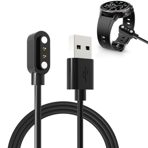 Junerain 1M USB Ladekabel Kompatibel mit Willful Smartwatch SW021/SW025/SW01/SW023/ID205U/Umidigi Uwatch 3 Sport Watch Magnetisches Ladegerät Ladestation IP68 von Junerain