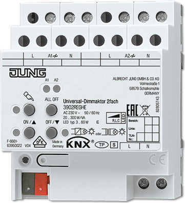 KNX Universal-Dimmaktor 2fach 3902 REG HE (3902REGHE) von Jung