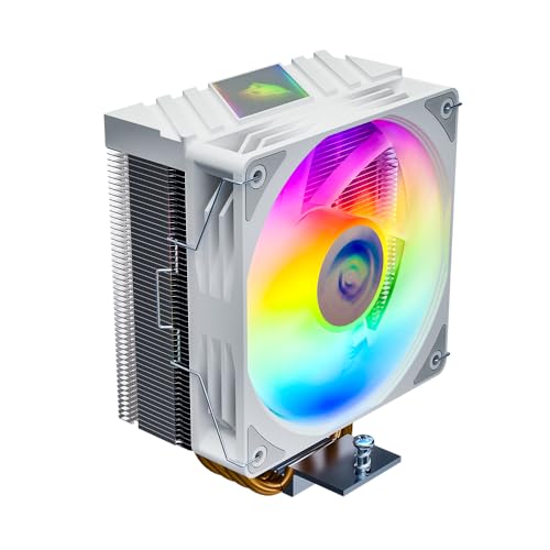 Jungle Leopard K400 Bunte LED CPU Kühler,4 Heat Pipes,4PIN PWM 800-1800RPM Quiet Lüfter,für Intel LGA 2011/115X/1200/1366/1700/2066 (White) von Jungle Leopard