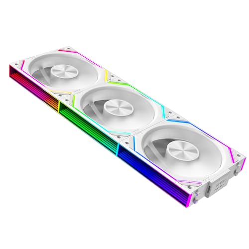 Jungle Leopard Spleißen Typ ARGB PC Lüfter Dreifach-Pack,Daisy Chain Lüfter 120mm Lüfter(V2RS,White) von Jungle Leopard