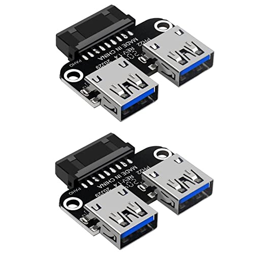 Junguluy 2X 20Pin Auf Dual USB3.0 Adapter Konverter Desktop Motherboard 19 Pin/20P Header Auf 2 Ports USB Eine Buchse,PH22 von Junguluy