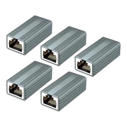 Junterone 10 Gbit/S RJ45-Stecker Buchse auf Buchse Gigabit-Netzwerk-Extender für Cat8 Cat7 Cat6 Cat5 Ethernet-Kabeladapter 5 Stück von Junterone