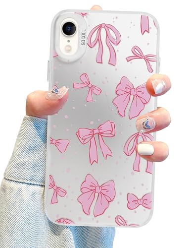 Jusy Coquette Schutzhülle für iPhone XR, niedliche rosa Schleife, ästhetische Schutzhülle für Damen und Mädchen, Rosa von Jusy