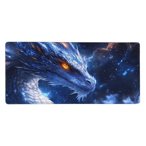 Drachen Mauspad, Mousepad XXL 600 x 300 x 3mm Groß Gaming Mauspad Karikatur Mouse Pad, rutschfeste Gummibasis,Vernähte Kanten WassXerdicht Großer Erweiterter Schreibtisch Schutz Für Zimmer Deko -550 von Jvyaeen