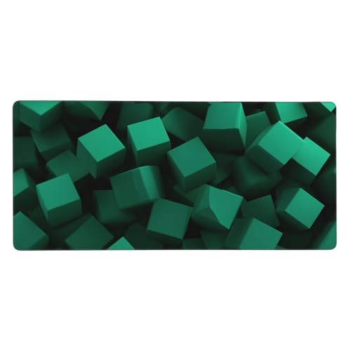 Grün Mauspad, Mousepad XXL 1500 x 800 x 3mm Groß Gaming Mauspad Geometrie Mouse Pad, rutschfeste Gummibasis,Vernähte Kanten WassXerdicht Großer Erweiterter Schreibtisch Schutz Für Zimmer Deko -880 von Jvyaeen