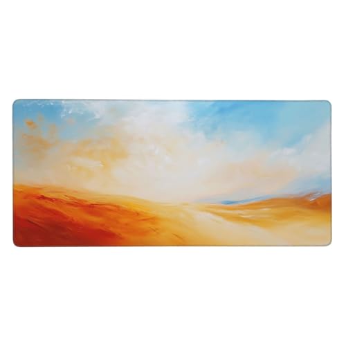 Traum Mauspad, Mousepad XXL 900 x 300 x 3mm Groß Gaming Mauspad Gelb Mouse Pad, rutschfeste Gummibasis,Vernähte Kanten WassXerdicht Großer Erweiterter Schreibtisch Schutz Für Zimmer Deko -896 von Jvyaeen