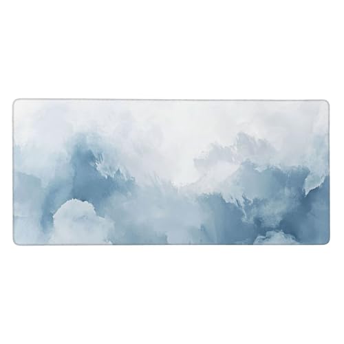 Weiß Mauspad, Mousepad XXL 1500 x 800 x 3mm Groß Gaming Mauspad Nebel Mouse Pad, rutschfeste Gummibasis,Vernähte Kanten WassXerdicht Großer Erweiterter Schreibtisch Schutz Für Zimmer Deko -923 von Jvyaeen