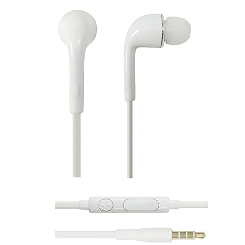 K-S-Trade Qualitativ & Innovativ Kopfhörer Headset Für Asus Zenfone 9 Mit Mikrofon U Lautstärkeregler Weiß 3,5mm Klinke Kabel Headphones von K-S-Trade