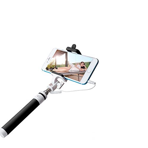 K-S-Trade Selfiestick Für Samsung Galaxy F23 5G Selfie Stick Für Samsung Galaxy F23 5G Selfiestick Kabelgebunden Monopod Mit Kabel Stab Stange von K-S-Trade