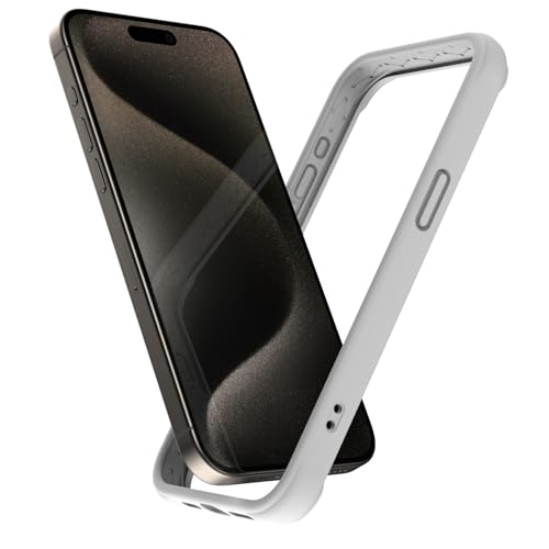 K TOMOTO Kompatibel mit iPhone 15 Pro Max Bumper Case (6,7 Zoll), Flüssigsilikon Bumper Case [Stoßdämpfend] [Erhöhter Kantenschutz] [Fallschutz] [Seidiges und weiches Gefühl] Rahmen Bumper Case, Weiß von K TOMOTO