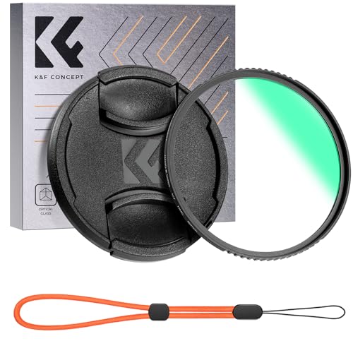 K&F Concept K-Serie UV Filter 55mm mit Objektivdeckel, Schutzfilter mit 18 Schichten Nanobeschichtungen von K&F Concept