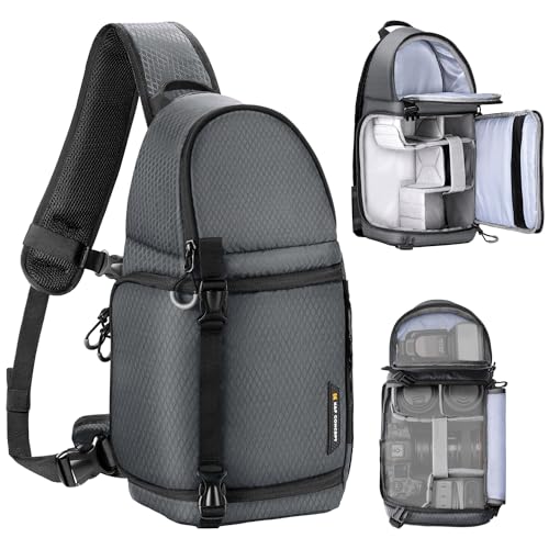 K&F Concept Kamera-Umhängetasche, wasserdichte Kamera-Reisetasche, Foto-Rucksack, Kamera-Umhängetasche mit Regenschutz von K&F Concept