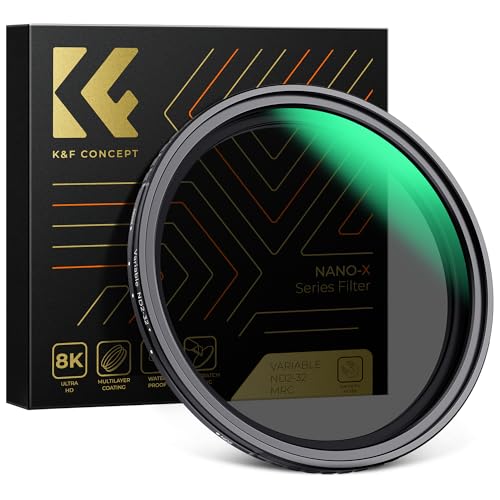 K&F Concept ND Filter 82mm Magnetischer Variabler Graufilter ND2-32 (1-5 Stop) Neutral Graufilter mit Magnetischer Objektivadapter,Nano-Xcel Serie von K&F Concept