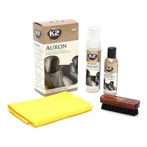 K2 AURON kit (Auron Cleaner+Auron Protectant+Auron Brush + Microfibre) - Leather Cleaning and Care kit von K2