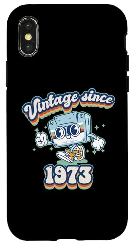 Hülle für iPhone X/XS Vintage Since 1973 Classic Retro 52nd Birthday Anniversary von K7 Tape Birthday Outfit for Retro Vintage Fans