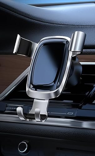 KABUTM Handyhalter fürs Auto Lüftung für Chevrolet Orlando Trax Lacetti Nubira Cruze, Hakenclip-Design Schwerkraft Kfz Handy Halterung 360° Drehbar Handy Halterung Zubehör,Silver von KABUTM