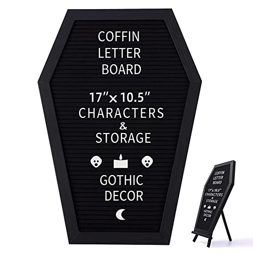 KACPLY 1Set Schwarzes Filz-Letterboard Gothic Message Board Decor Letterboard mit 340 Weißen Wechselzeichen von KACPLY