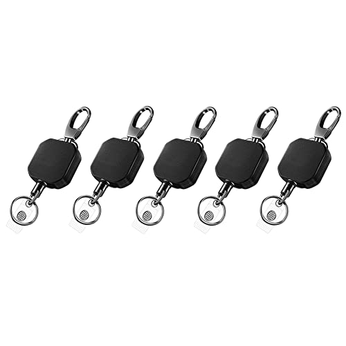 KACPLY Badge Reels Clip Heavy Duty Metal Retractable Badge Holders Karabiner Belt Badge Reels Clip von KACPLY