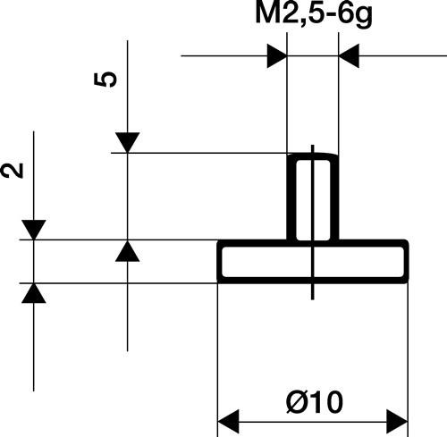 KÄfer Messeins.D.10mm plan M2,5 HM z.Messuhren 62007 von KÄfer