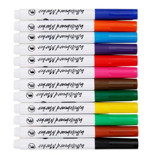 KAHDGSS 12pieces Erlöser Marker Stift 12 Farbe Whiteboard Marker 1 0 Mm Leitungsbreite Nachfüllbare Farbige Marker Schnelltrocknen von KAHDGSS