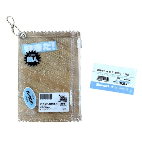 Miniatur-Kartenhalter mit Reißverschluss, transparent, Idol-Fotohalter, Schlüsselanhänger, Anhänger, tragbare Kartenhülle, Taschenanhänger Miniatur-Kartenhalter mit Reißverschluss, transparent, Idol-Fotohalter, Schlüsselanhänger, Anhänger, tragbare Kartenhülle, Taschenanhänger von KAHDGSS
