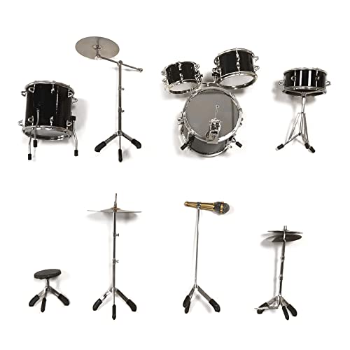 Drum Set Miniatur Modell Drum Set Modell Miniatur Musikinstrument Modell Sammlung Schwarz/Golden von KAKASEA