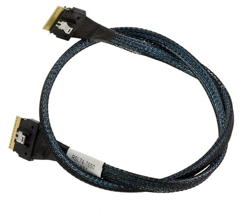 KALEA-INFORMATIQUE Kabel PCIe 4.0 mit Slim SAS SFF-8654 8i 74-poligen auf SFF8654 74-poligen Steckern Länge 70 cm von KALEA-INFORMATIQUE