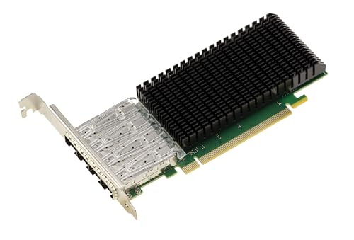 KALEA-INFORMATIQUE PCIe-Netzwerk-Controller-Karte LAN Ethernet 4 Ports 10G SFP+ und 25G SFP28 Glasfaser mit Intel E810 Chipsatz. von KALEA-INFORMATIQUE