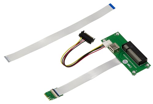 KALEA-INFORMATIQUE Riser PCIe x8 auf M2 E A Key Adapter mit 15cm oder 25cm geschirmtem Flachband für die Montage Einer 8X PCI Express Karte an einem M.2 EA Key Port. von KALEA-INFORMATIQUE