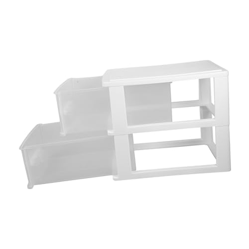 KALLORY Kasten Schublade Bürotisch Schubladenschrank Schubladengriffe Schreibtisch Schublade Organizer-schubladen Aus Kunststoff Schreibtischschubladen Plastik Weiß von KALLORY