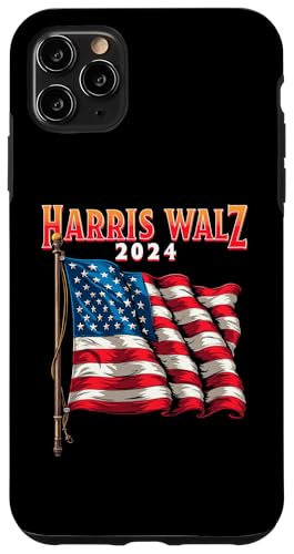 Hülle für iPhone 11 Pro Max Harris Walz 2024 Amerikanische Flagge Vektor von KAMALA HARRIS 2024