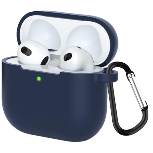 KANOYO Silikon Hülle für Airpods 4 (2024) Hülle Kopfhörer Case und Schutzhülle Kompatibel Airpods 4 Silikon Cover,Stoßfeste Schutzhülle,Kratzfest - Mitternachtsblau von KANOYO