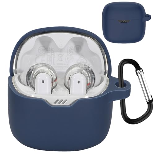 KANOYO Silikon Hülle für JBL Tune Flex Hülle Kopfhörer Case und Schutzhülle Kompatibel Tune Flex Silikon Cover,Stoßfeste Schutzhülle,Kratzfest - Mitternachtsblau von KANOYO