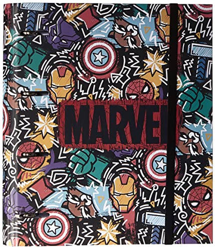 The Avengers Fun-4 Ringe Ringbuch Rasterpapier, Schwarz von KARACTERMANIA