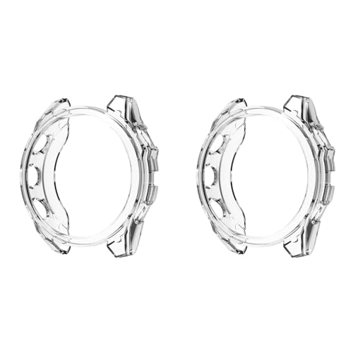 2 Stück Transparent Hülle für Garmin Fenix 8 47mm Schutzhülle - Weiche TPU Kratzfest Abdeckung Ultradünne Schutz Hülle Bumper Case für Fenix 8 47mm, Keine Displayschutzfolie von KAREN66