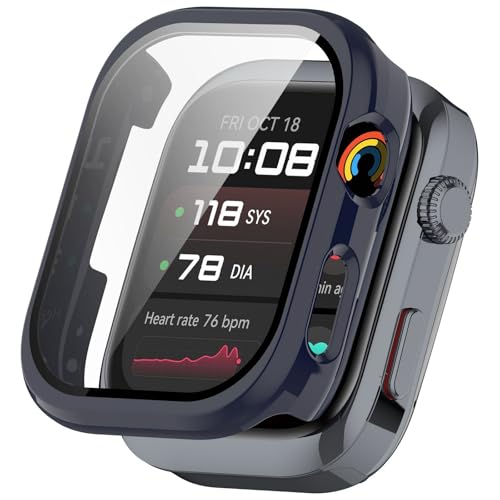 Hülle mit Glas Displayschutz Kompatibel mit Huawei Watch D2 - Hart PC Schutzhülle Vollschutz Kratzfest Display Schutzfolie Ultradünne Schutz Case für Huawei Watch D2 Smartwatch von KAREN66