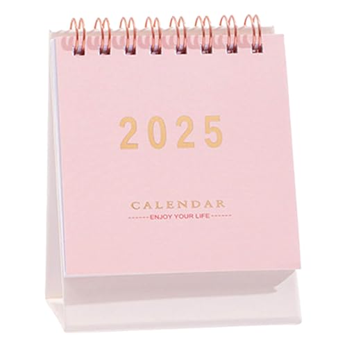 Mini Tischkalender 2024-2025, Kleiner Stehkalender Juli 2024 bis Dezember 2025 Kleiner Tischkalender Doppeldrahtbindung 2025 Small Desk Calendar für Zuhause Büro Schule (Rosa) von KAREN66