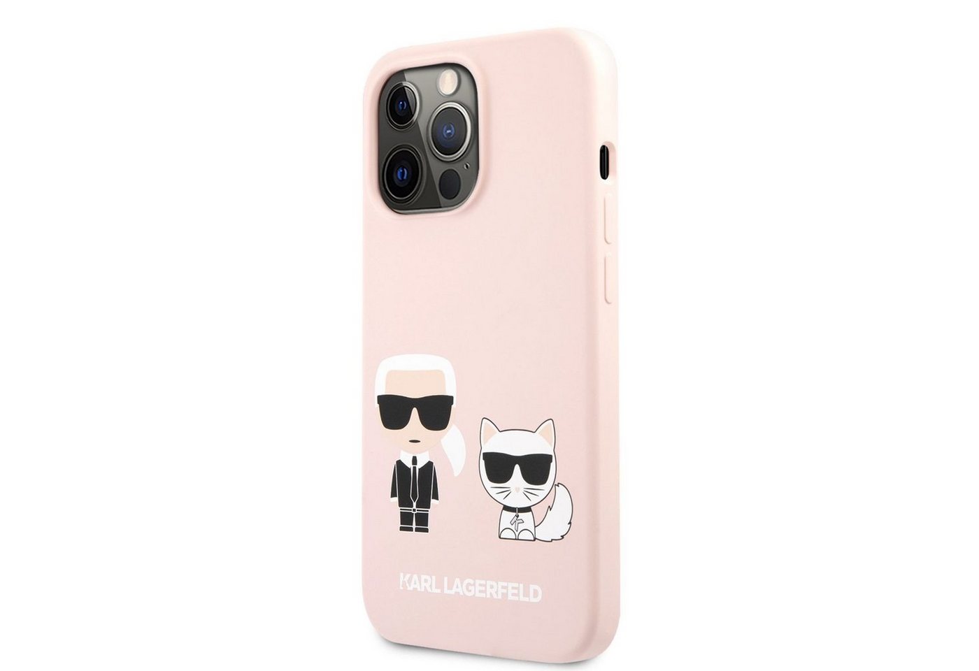 KARL LAGERFELD Handyhülle Karl Lagerfeld and Choupette Liquid Silicone Case für iPhone 13 Pro Pi von KARL LAGERFELD