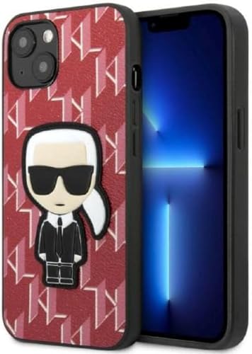 KARL LAGERFELD KLHCP13SPMNIKPI Hartschale für iPhone 13 Mini 5,4 Zoll (13,1 cm), Rot Monogre von KARL LAGERFELD