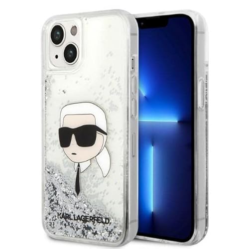 KARL LAGERFELD KLHCP14SLNKHCH Hülle für iPhone 14 6,1" Silber hardcase Glitter K von KARL LAGERFELD