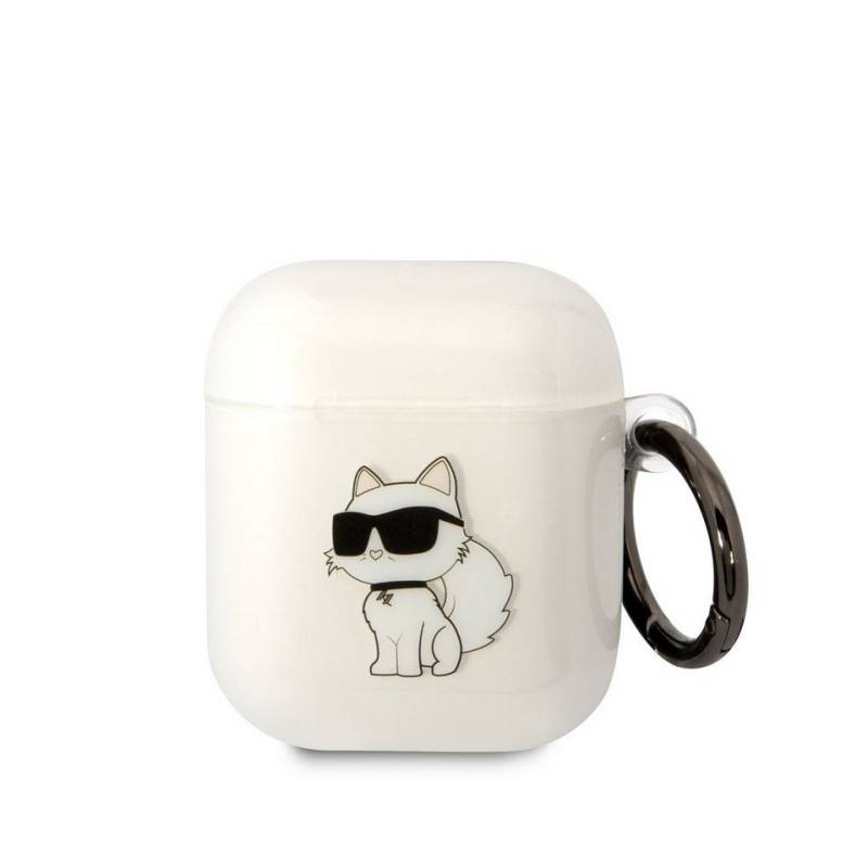 KARL LAGERFELD Kopfhörer-Schutzhülle Karl Lagerfeld 3D Logo NFT Choupette TPU Case für AirPods 1/2 weiß Sch von KARL LAGERFELD