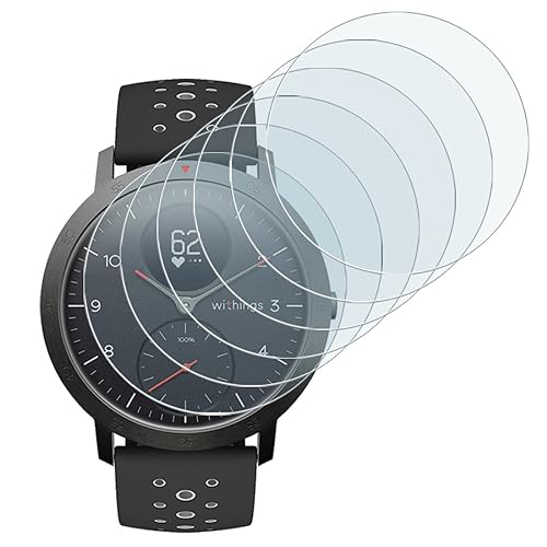 KARYLAX Displayschutzfolie aus flexiblem Glas, Härtegrad 9H, kratzfest, kompatibel mit WITHINGS ScanWatch 2 Smartwatch (42 mm), 6 Stück von KARYLAX