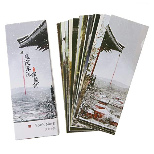 30 Stück für kreative chinesische Papier-Lesezeichen, Malkarten, schön von KASFDBMO