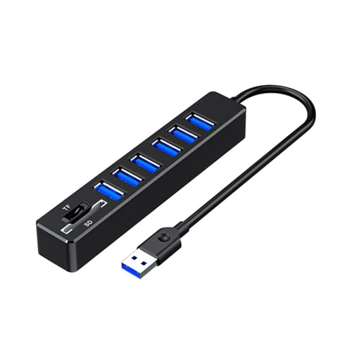 8-Port-USB-Verlängerungsadapter, nahtlose Datenübertragung, Kartenleser-Steckplätze für Büro und Zuhause von KASFDBMO