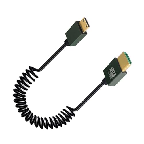 KASFDBMO 8K Spiralkabel HDTV 2.1 HDTV Spiralkabel A auf C Stecker auf Stecker unterstützt 8K für Monitore Laptop PC Camcorder von KASFDBMO