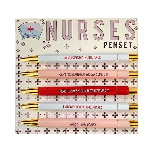 KASFDBMO Nurses Pen Set 5Pcs Funny Nurses Pens Set Fun Nurse Pens Kugelschreiber Lehrer Kugelschreiber für Krankenschwestern Wertschätzung Lustige Krankenschwestern Stifte von KASFDBMO