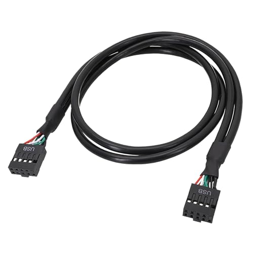 KASFDBMO USB 9-polig auf 9-polige Buchse, geschirmtes Kabel, hohe Übertragung, doppelsträngiges Kabel für Mainboard, USB 2.0, 9-poliges Mainboard-Header-Kabel von KASFDBMO