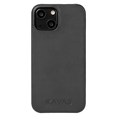 KAVAJ Lederhülle für iPhone 13 Boston Schwarz, Smartphone Hülle, echtes Leder, ultradünne leichte Hülle, Smartphone-Schutzhülle von KAVAJ