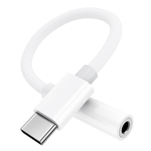 Adapter Klinke auf USB C, Kopfhörer Adapter Aux USBC to 3.5 mm Jack Kopfhörer"anschluss Typ C Audio Splitter kompatibel mit iPhone 15/15 Pro/15 Plus/Pro Max, iPad, Samsung S24/S23/S22/S21/Plus/Ultra von KAXIFEI