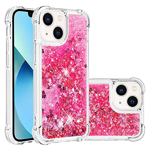 KBIKO-zxl Kompatibel mit iPhone 13 Mini Glitzer Flüssig Hülle, Handyhüllen Flüssigkeit Wasserfall Farbverlauf Sternen Süß Transparent Silikon Bumper Schutzhülle für iPhone 13 Mini.Pink YBL von CHICHL